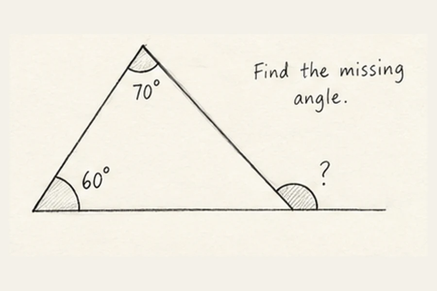 Angle chasing illustrated in pencil.