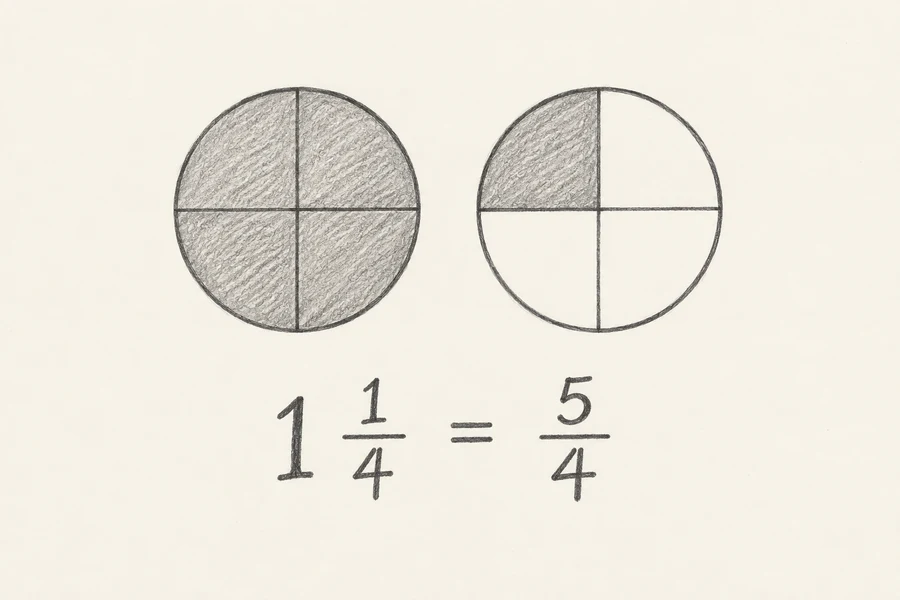 P5 fraction foundations illustrated in pencil.