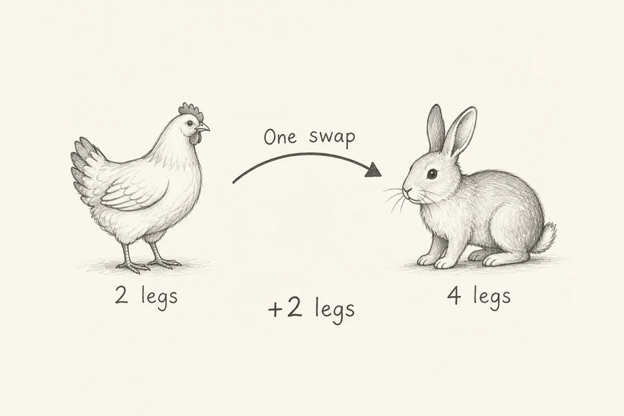 Suppose and swap illustrated in pencil.