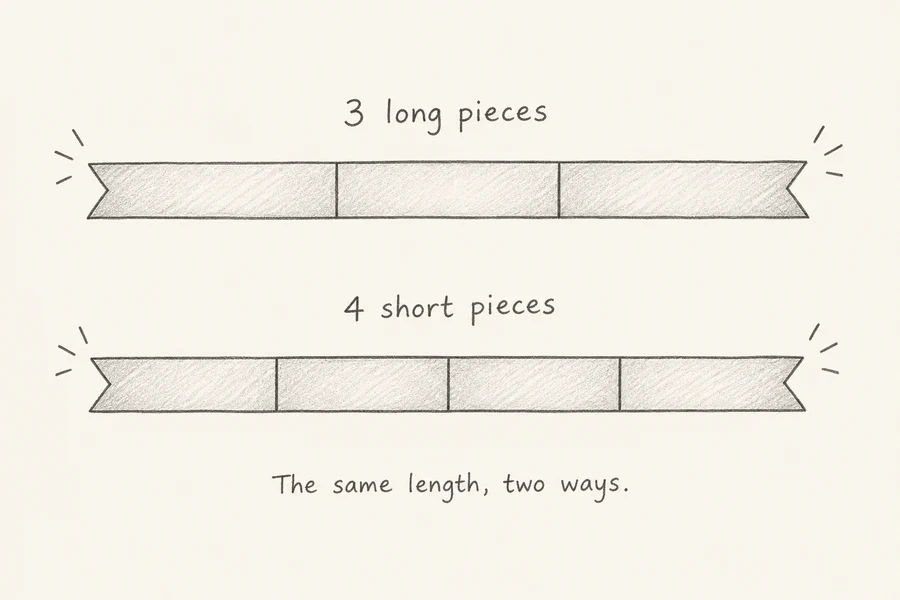 Repeated identity illustrated in pencil.