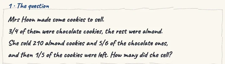 The question at the top of a worked solution.