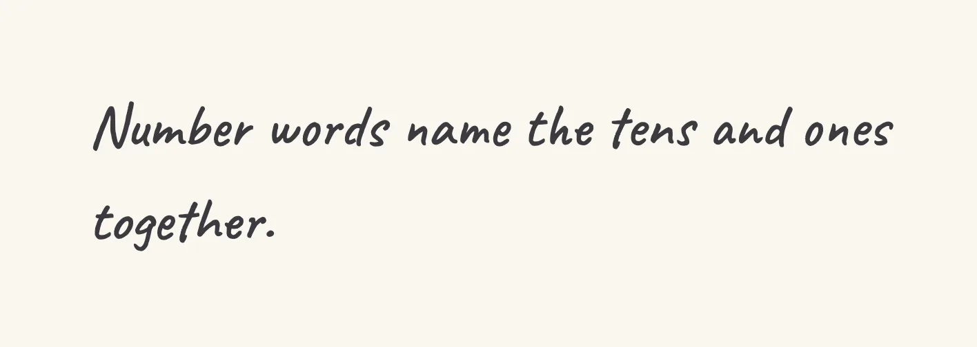 One step of the worked solution to read a numeral, drawn in pencil.