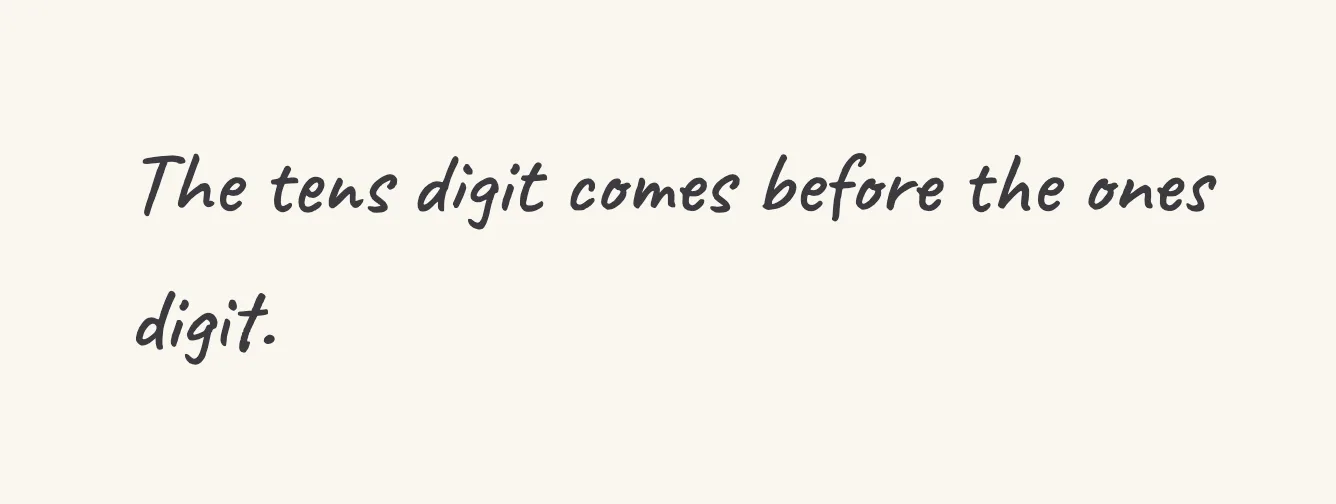 One step of the worked solution to write a numeral, drawn in pencil.