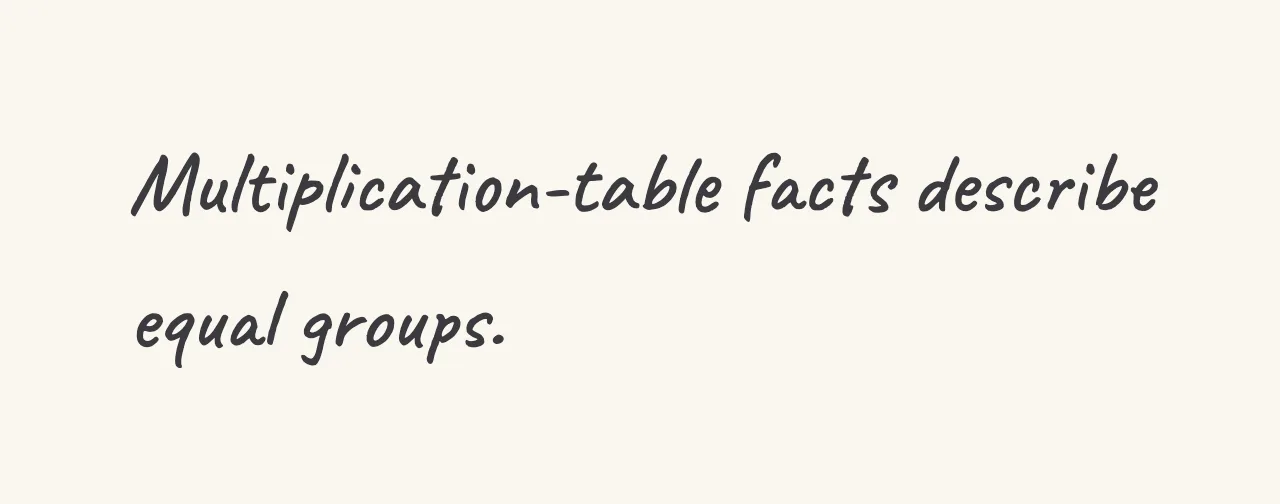 One step of the worked solution to calculate within multiplication tables, drawn in pencil.