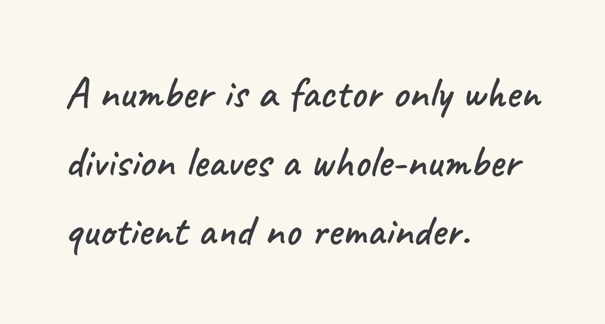One step of the worked solution to test a one-digit factor, drawn in pencil.